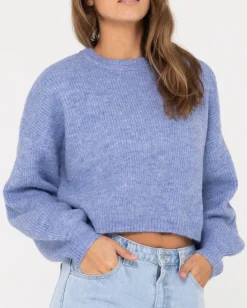 Outlet Sundae Oversized Cropped Crew Neck Womens Knitwear