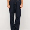 Outlet Super Low Rise Straight Leg Denim Jean Womens Pants