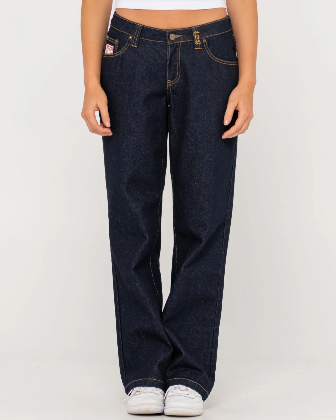 Outlet Super Low Rise Straight Leg Denim Jean Womens Pants