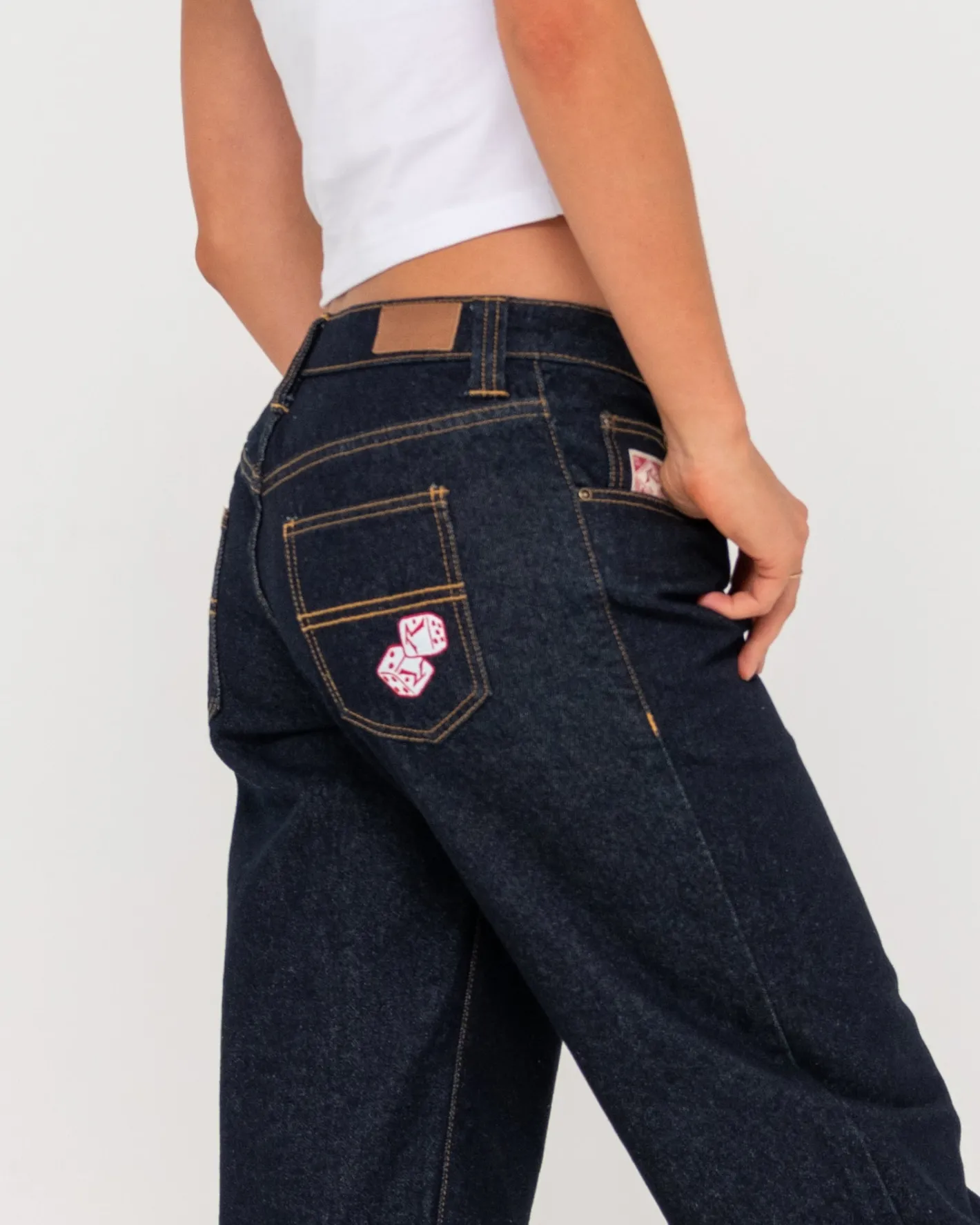 Outlet Super Low Rise Straight Leg Denim Jean Womens Pants