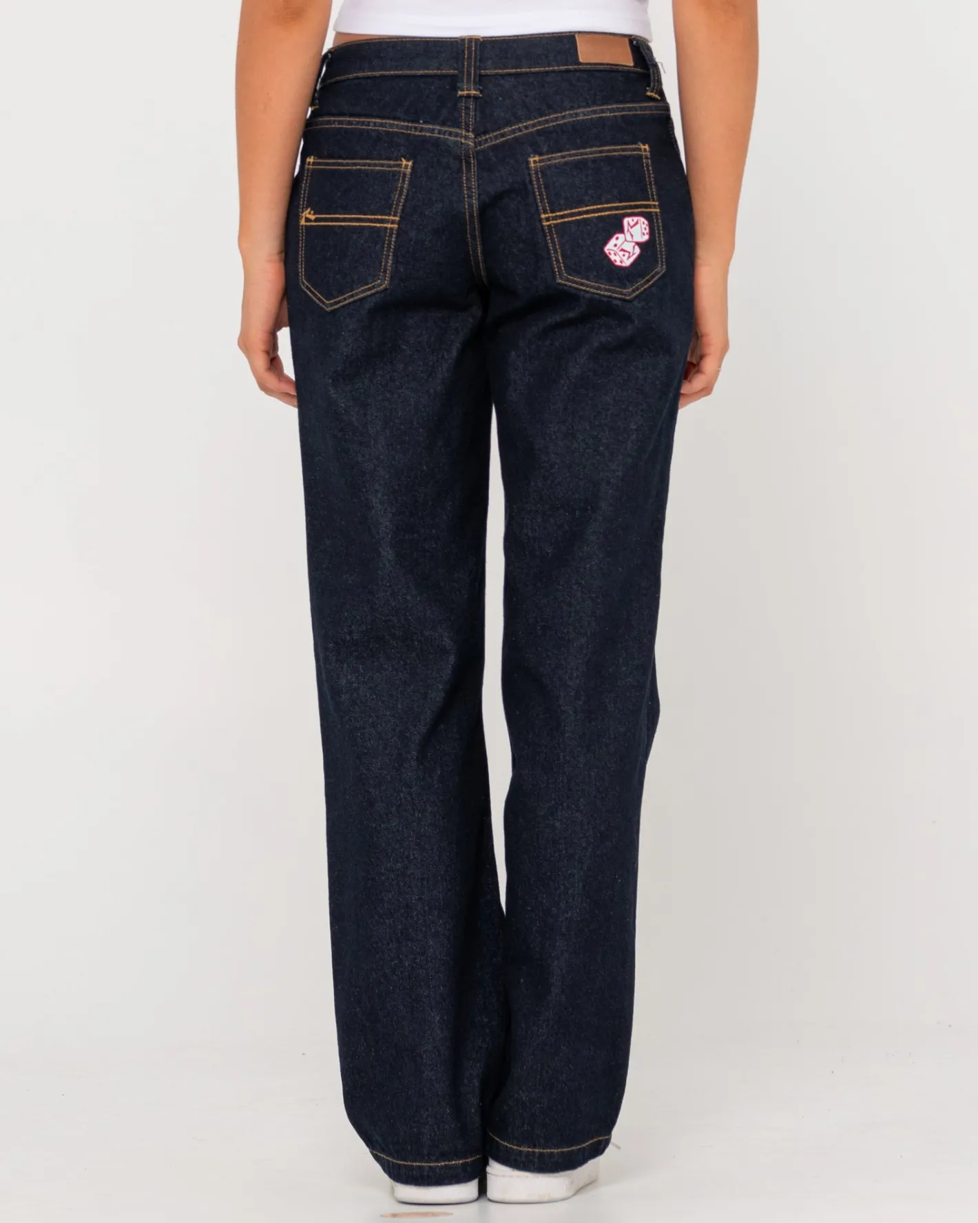 Outlet Super Low Rise Straight Leg Denim Jean Womens Pants