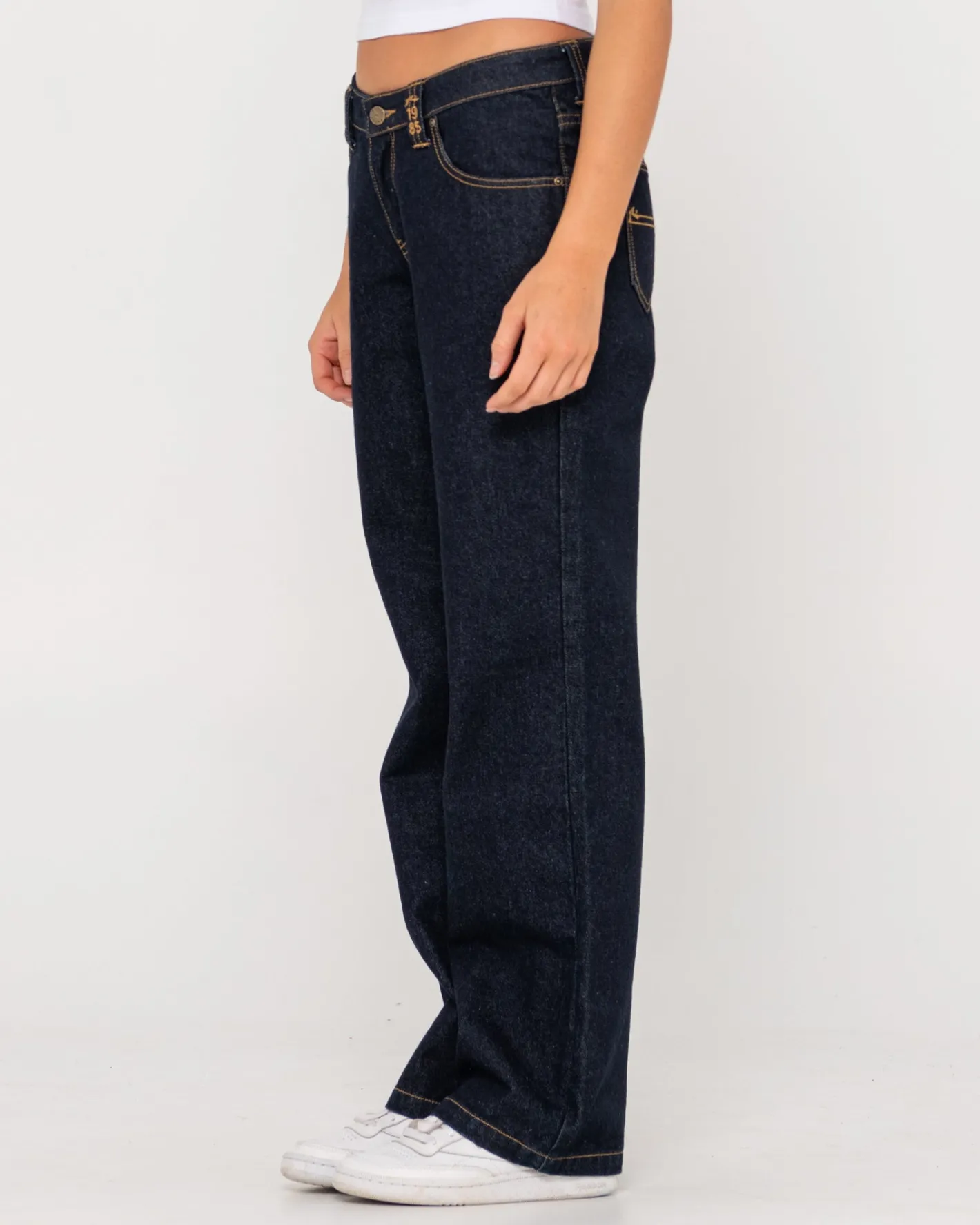 Outlet Super Low Rise Straight Leg Denim Jean Womens Pants