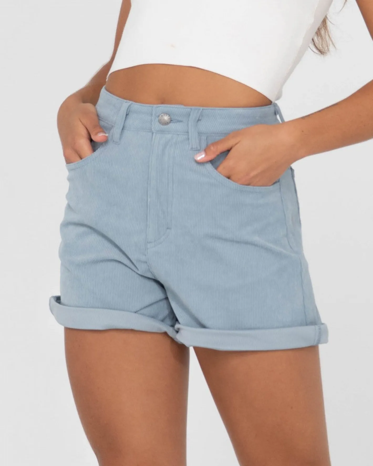 Sale The Secret High Waisted Cord Short Womens Shorts