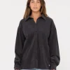Best Sale The Secret Oversized Cord Shirt Womens Shirts