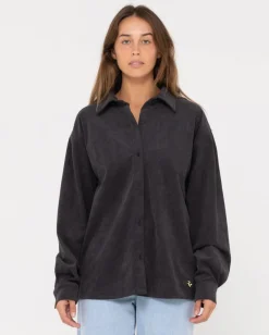 Best Sale The Secret Oversized Cord Shirt Womens Fashion Tops
