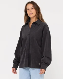 Fashion The Secret Oversized Cord Shirt Womens Jackets