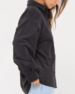 Best Sale The Secret Oversized Cord Shirt Womens Fashion Tops