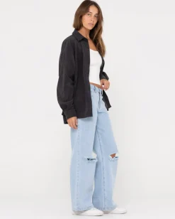 Fashion The Secret Oversized Cord Shirt Womens Jackets