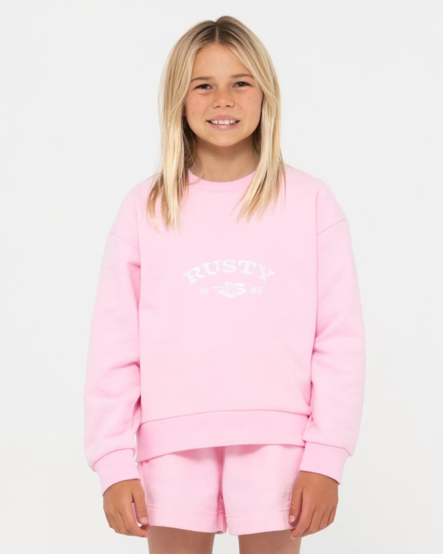 Sale Thriving Relaxed Crew Fleece Girls Kids Tops