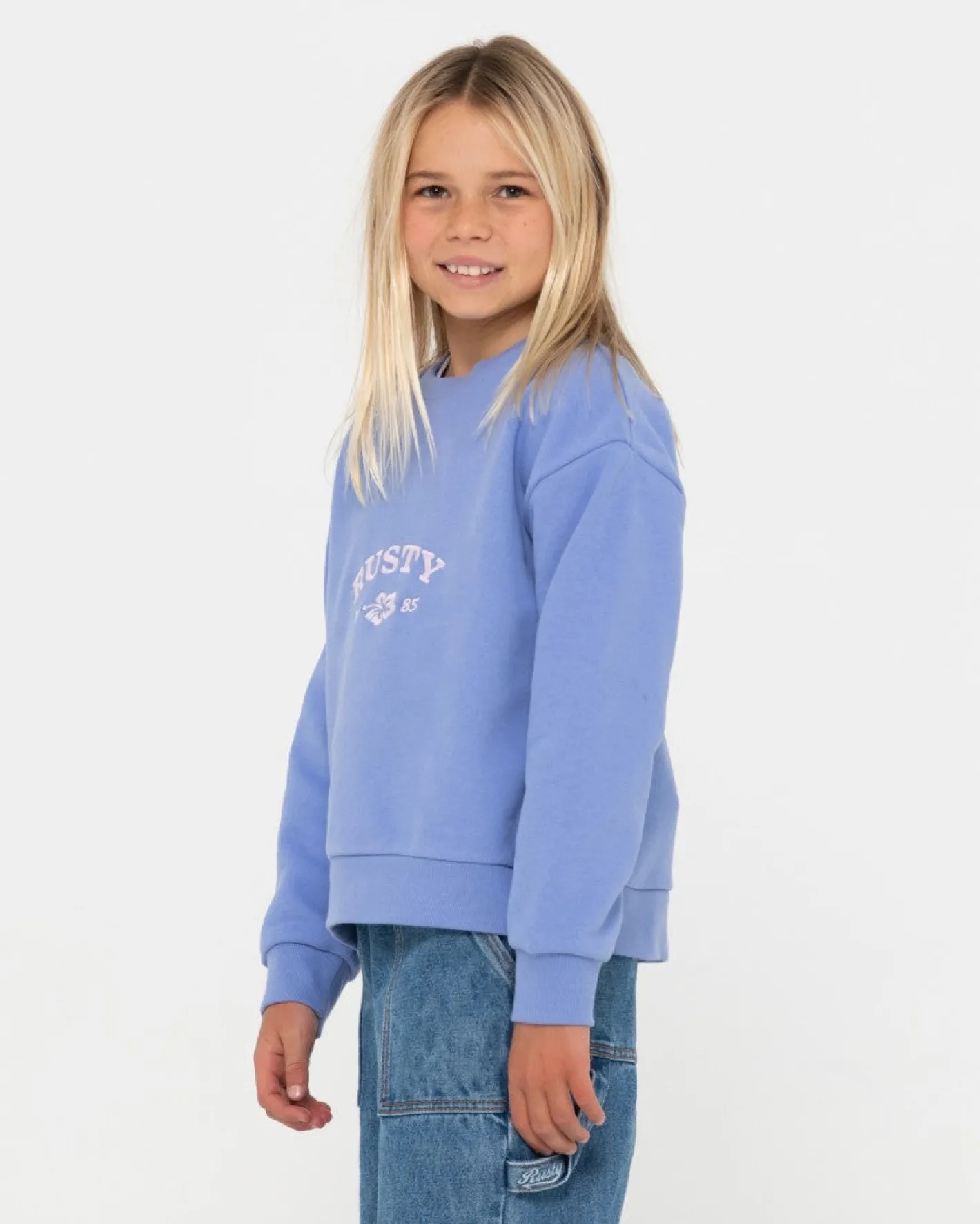 New Thriving Relaxed Crew Fleece Girls Kids Tops