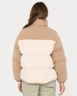 New Tilly Zip Thorugh Contrast Puffer Jacket Womens Jackets