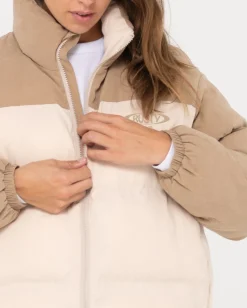 New Tilly Zip Thorugh Contrast Puffer Jacket Womens Jackets