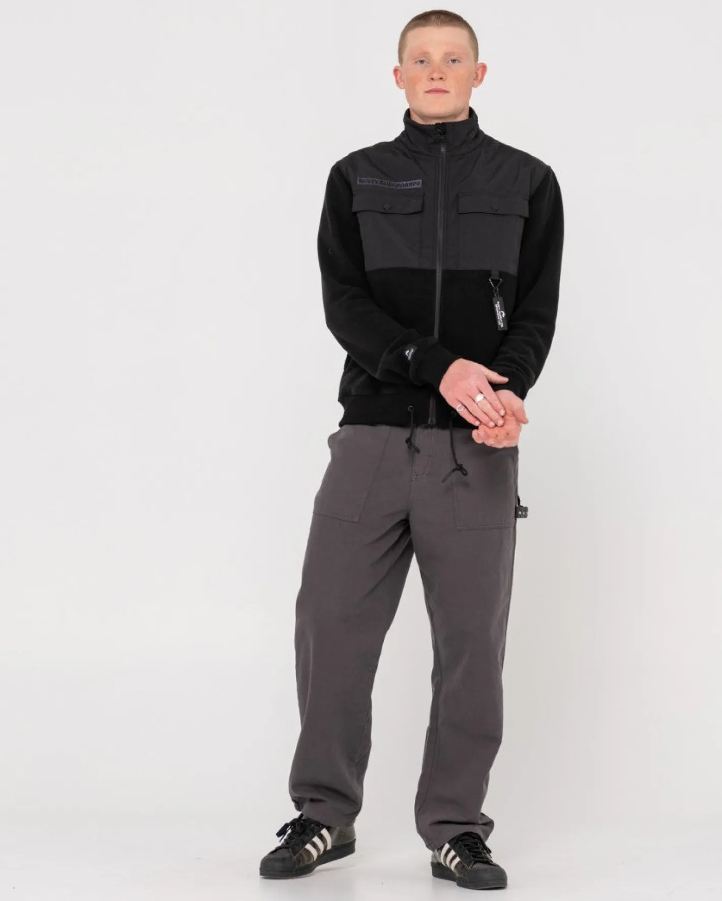 Fashion Utility Zip Up Polar Fleece Mens Hoodies & Fleece
