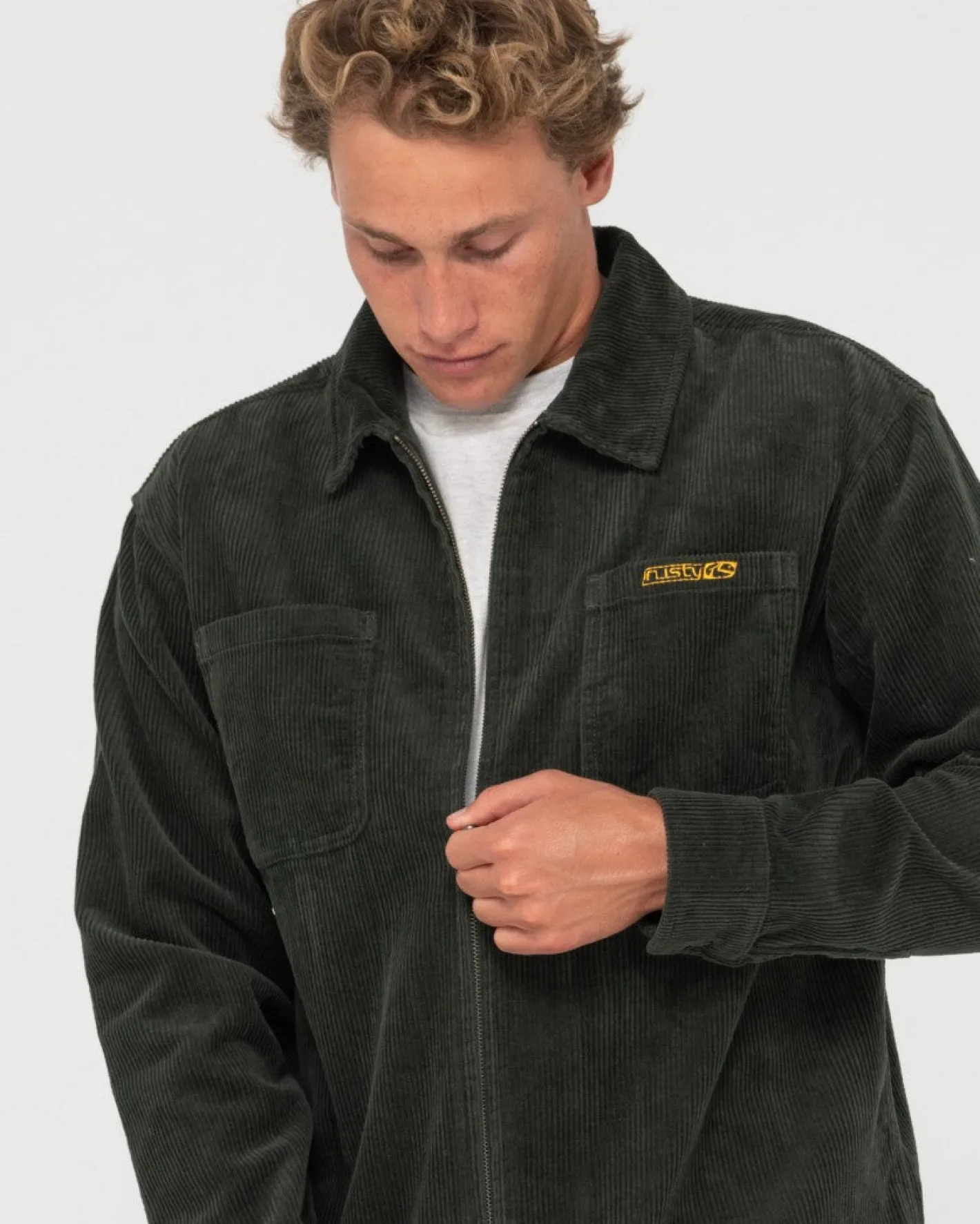 Best V8 Coup Cord Zip Up Jacket Mens Shirts