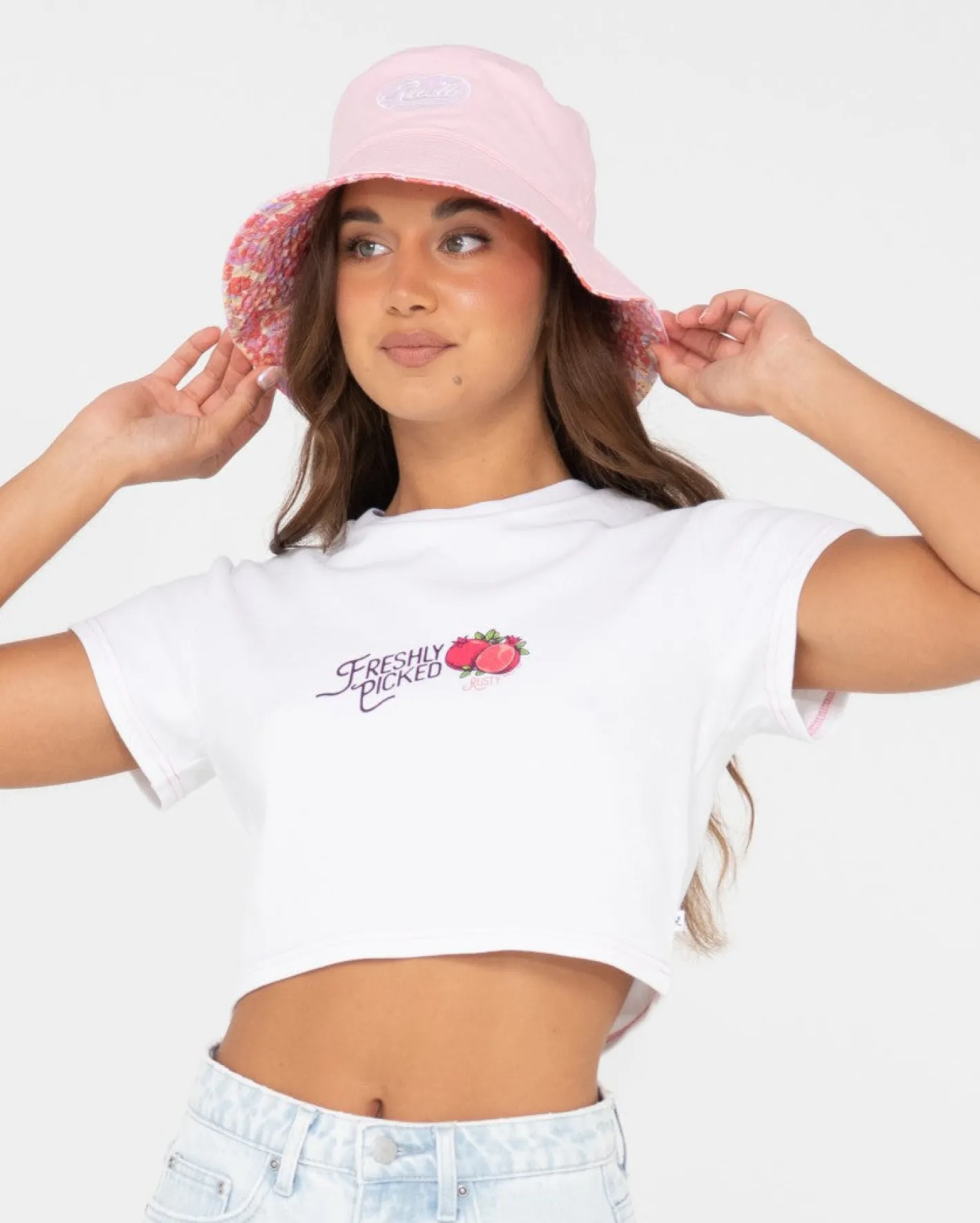 Online Vacay Time Reversible Printed Bucket Hat Womens Caps & Hats