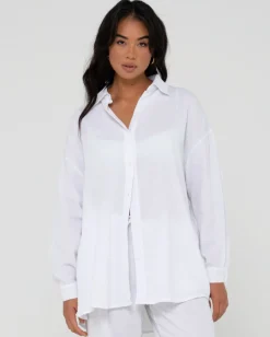 Clearance Vahala Oversized Long Sleeve Shirt Womens Fashion Tops