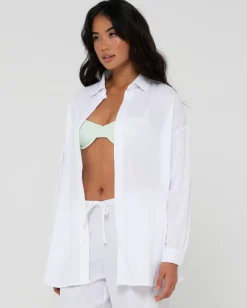 Clearance Vahala Oversized Long Sleeve Shirt Womens Fashion Tops