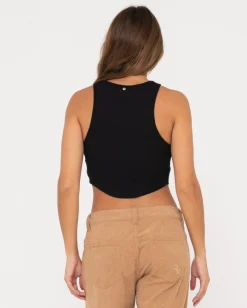 Store Vicky Curved Hem Crop Tank Womens Tees & Tanks