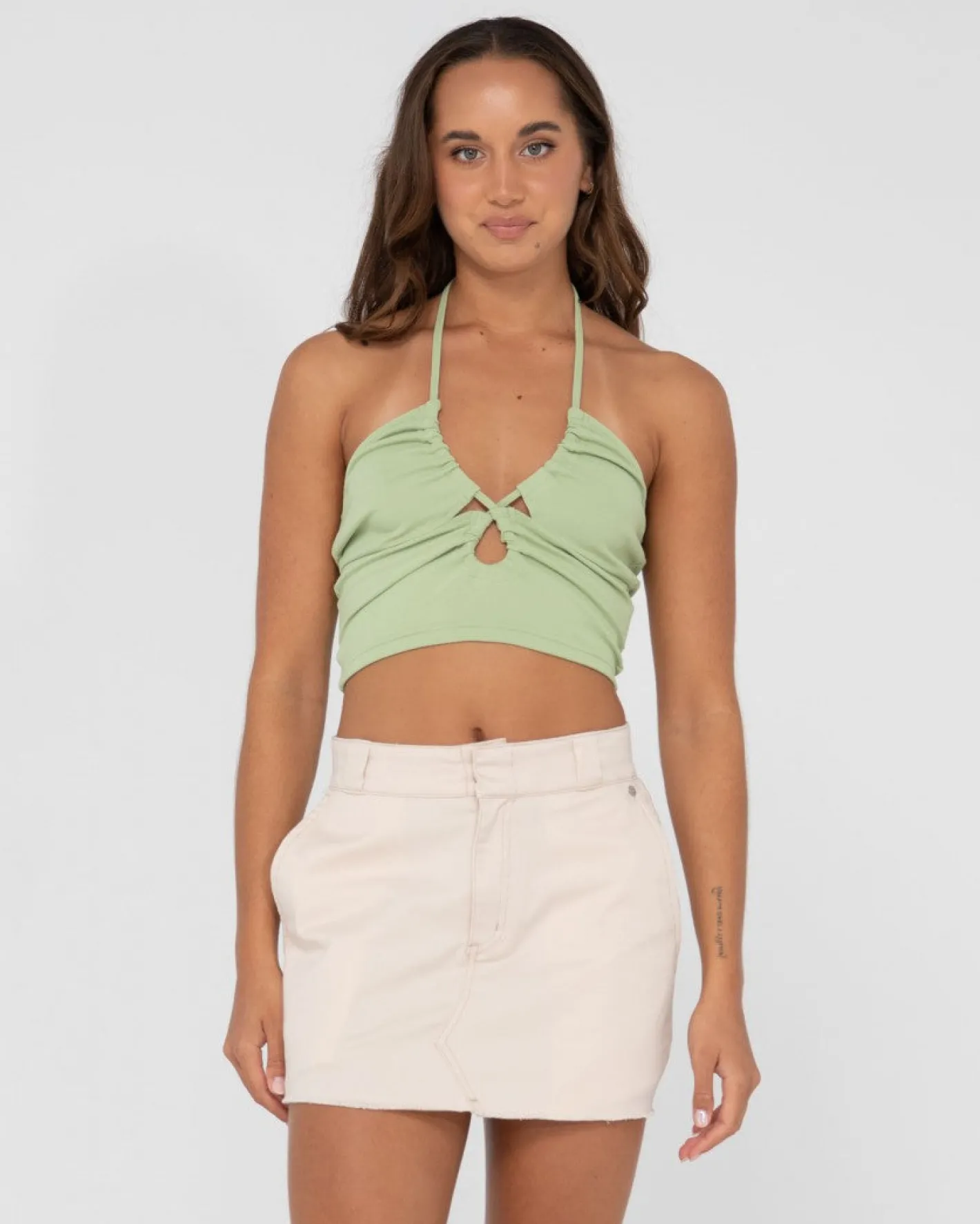 Outlet Vicky Cut Out Halter Crop Top Womens Fashion Tops