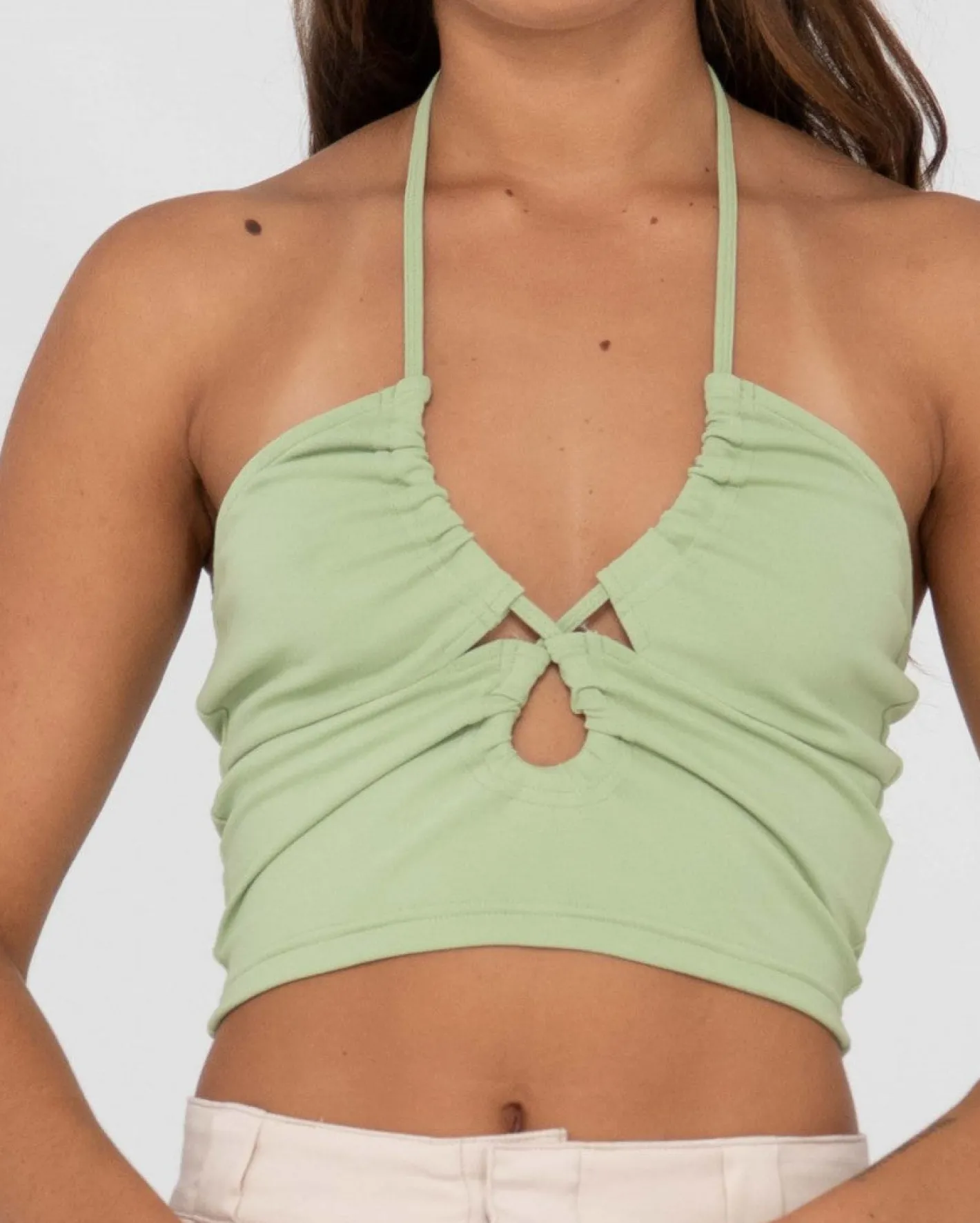 Outlet Vicky Cut Out Halter Crop Top Womens Fashion Tops