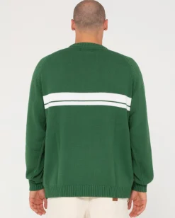 Best White Lines Crew Neck Knit Sweater Mens Knitwear