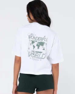 Clearance Wonderful World Organic Relaxed Tee Womens Graphic Tees