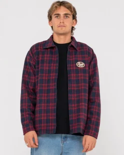 Cheap Woodchuck Woven Plaid Zip Up Jacket Mens Jackets