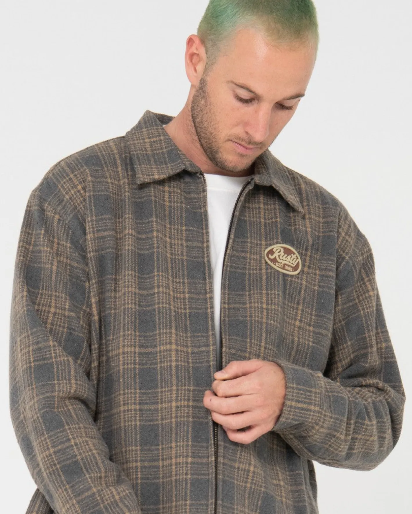 Discount Woodchuck Woven Plaid Zip Up Jacket Mens Jackets