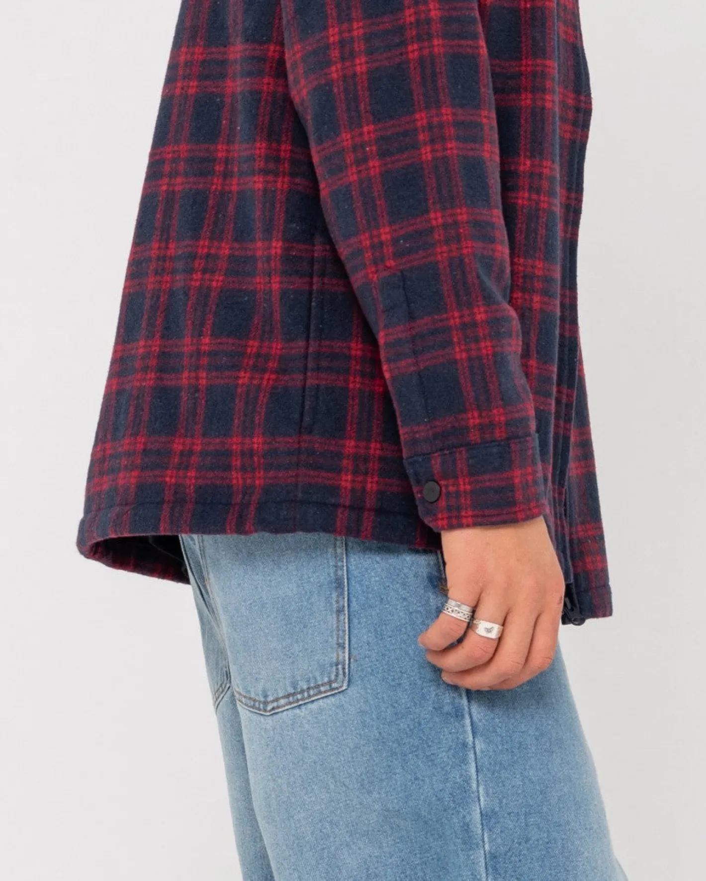 Cheap Woodchuck Woven Plaid Zip Up Jacket Mens Jackets