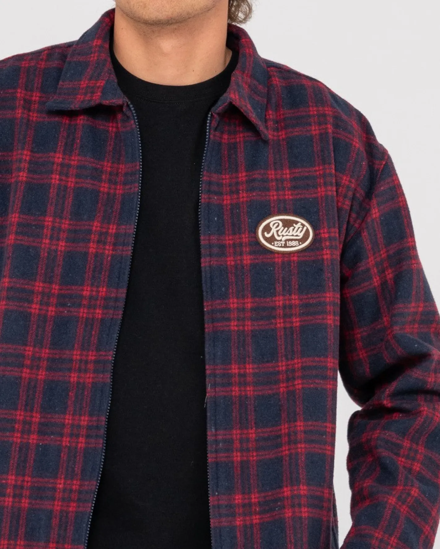 Cheap Woodchuck Woven Plaid Zip Up Jacket Mens Jackets