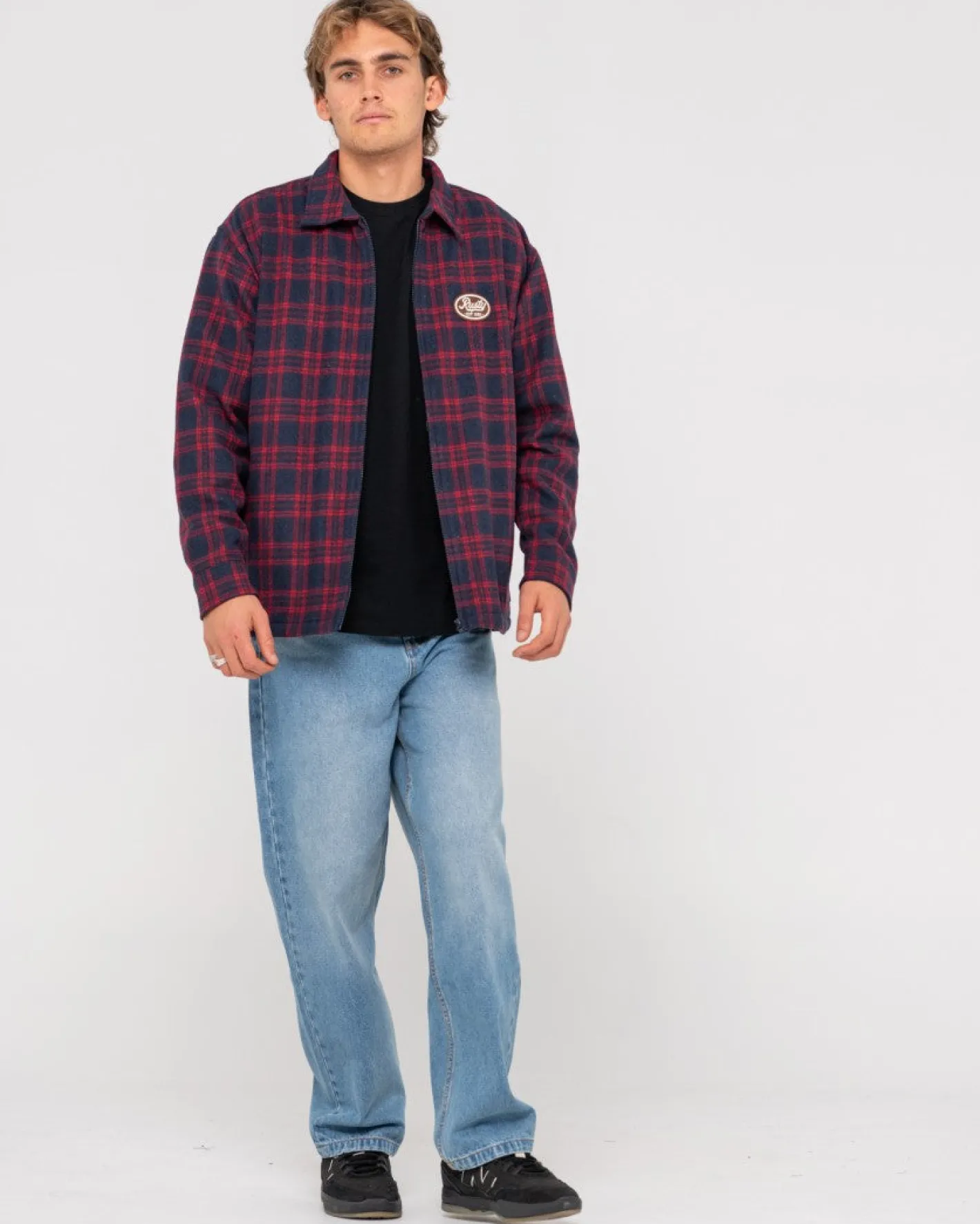 Cheap Woodchuck Woven Plaid Zip Up Jacket Mens Jackets