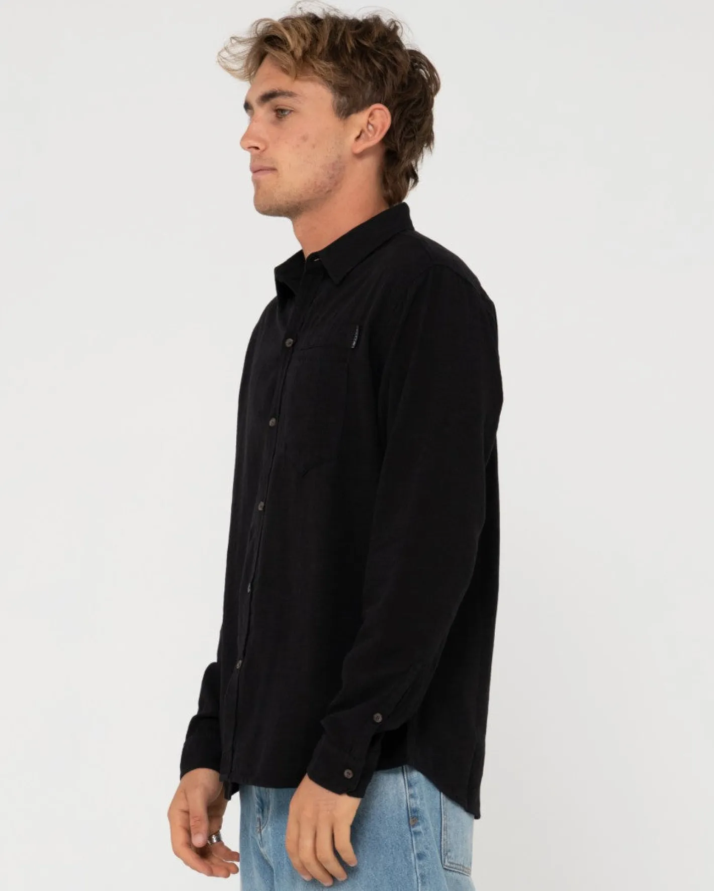 Outlet Yuma Linen Long Sleeve Shirt Mens Shirts